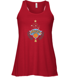 NBA New York Knicks Logo merry Christmas gilf Women's Racerback Tank