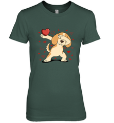 Dog Dabbing Heart For Valentine's Day Art Graphics Gift Women's Premium T-Shirt Women's Premium T-Shirt - FordPhuMy