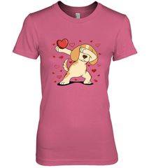 Dog Dabbing Heart For Valentine's Day Art Graphics Gift Women's Premium T-Shirt Women's Premium T-Shirt - FordPhuMy
