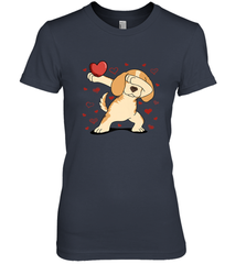 Dog Dabbing Heart For Valentine's Day Art Graphics Gift Women's Premium T-Shirt Women's Premium T-Shirt - FordPhuMy
