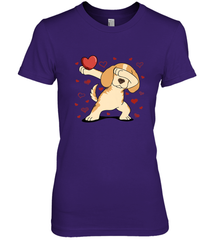 Dog Dabbing Heart For Valentine's Day Art Graphics Gift Women's Premium T-Shirt Women's Premium T-Shirt - FordPhuMy