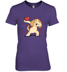 Dog Dabbing Heart For Valentine's Day Art Graphics Gift Women's Premium T-Shirt Women's Premium T-Shirt - FordPhuMy