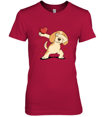 Dog Dabbing Heart For Valentine's Day Art Graphics Gift Women's Premium T-Shirt Women's Premium T-Shirt - FordPhuMy