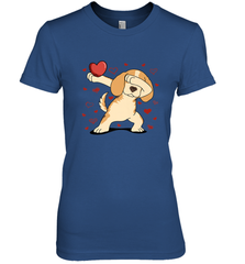 Dog Dabbing Heart For Valentine's Day Art Graphics Gift Women's Premium T-Shirt Women's Premium T-Shirt - FordPhuMy