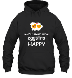 You Make Me Eggstra happy,Funny Valentine His and Her Couple Hooded Sweatshirt