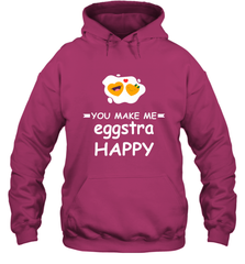 You Make Me Eggstra happy,Funny Valentine His and Her Couple Hooded Sweatshirt Hooded Sweatshirt - FordPhuMy