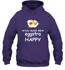 You Make Me Eggstra happy,Funny Valentine His and Her Couple Hooded Sweatshirt Hooded Sweatshirt - FordPhuMy