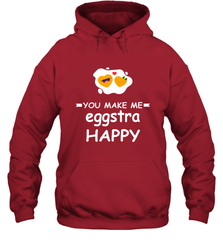 You Make Me Eggstra happy,Funny Valentine His and Her Couple Hooded Sweatshirt Hooded Sweatshirt - FordPhuMy