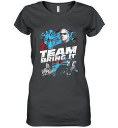 WWE The Rock Team Bring It Women's V-Neck T-Shirt