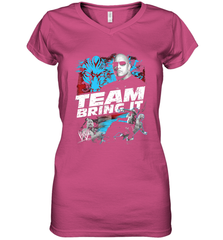 WWE The Rock Team Bring It Women's V-Neck T-Shirt Women's V-Neck T-Shirt - FordPhuMy
