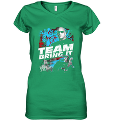 WWE The Rock Team Bring It Women's V-Neck T-Shirt Women's V-Neck T-Shirt - FordPhuMy