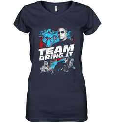 WWE The Rock Team Bring It Women's V-Neck T-Shirt