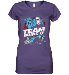 WWE The Rock Team Bring It Women's V-Neck T-Shirt Women's V-Neck T-Shirt - FordPhuMy