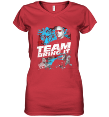 WWE The Rock Team Bring It Women's V-Neck T-Shirt Women's V-Neck T-Shirt - FordPhuMy