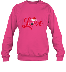 NFL Oakland Raiders Logo Christmas Santa Hat Love Heart Football Team Crewneck Sweatshirt Crewneck Sweatshirt - FordPhuMy