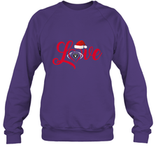 NFL Oakland Raiders Logo Christmas Santa Hat Love Heart Football Team Crewneck Sweatshirt Crewneck Sweatshirt - FordPhuMy