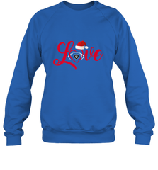 NFL Oakland Raiders Logo Christmas Santa Hat Love Heart Football Team Crewneck Sweatshirt Crewneck Sweatshirt - FordPhuMy