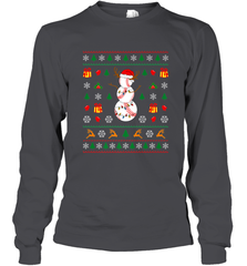 Christmas Baseball Snowman Reindeer In A Santa Hat Pajama Long Sleeve T-Shirt Long Sleeve T-Shirt - FordPhuMy