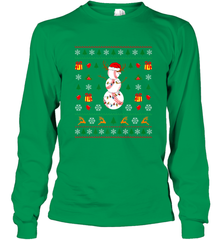 Christmas Baseball Snowman Reindeer In A Santa Hat Pajama Long Sleeve T-Shirt Long Sleeve T-Shirt - FordPhuMy