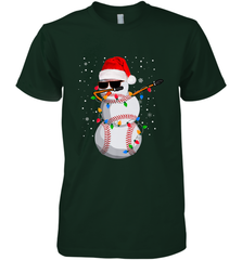 Dabbing Snowman Baseball Christmas Lights Pajama Tee Men's Premium T-Shirt Men's Premium T-Shirt - FordPhuMy