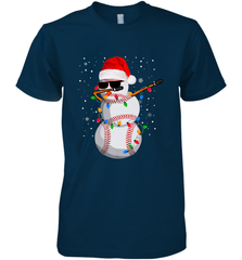 Dabbing Snowman Baseball Christmas Lights Pajama Tee Men's Premium T-Shirt Men's Premium T-Shirt - FordPhuMy
