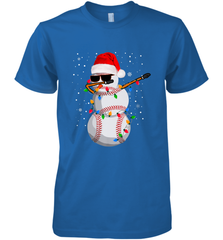 Dabbing Snowman Baseball Christmas Lights Pajama Tee Men's Premium T-Shirt Men's Premium T-Shirt - FordPhuMy