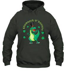 T Rex Dinosaur St. Patrick's Day Irish Funny Hooded Sweatshirt Hooded Sweatshirt - FordPhuMy