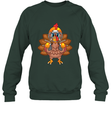 Cool Turkey Football Feathers Funny Thanksgiving Sports Gift Crewneck Sweatshirt Crewneck Sweatshirt - FordPhuMy