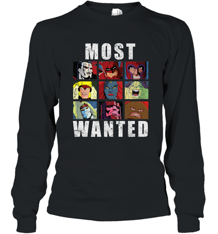 Marvel X Men Most Wanted Villains Retro Long Sleeve T-Shirt Long Sleeve T-Shirt / Black / S Long Sleeve T-Shirt - FordPhuMy