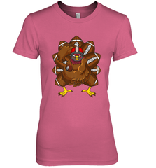 Cool Turkey Football Feathers Funny Thanksgiving Sports Women's Premium T-Shirt Women's Premium T-Shirt - FordPhuMy
