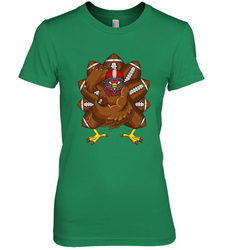 Cool Turkey Football Feathers Funny Thanksgiving Sports Women's Premium T-Shirt