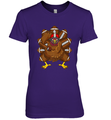 Cool Turkey Football Feathers Funny Thanksgiving Sports Women's Premium T-Shirt Women's Premium T-Shirt - FordPhuMy