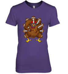 Cool Turkey Football Feathers Funny Thanksgiving Sports Women's Premium T-Shirt Women's Premium T-Shirt - FordPhuMy