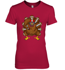 Cool Turkey Football Feathers Funny Thanksgiving Sports Women's Premium T-Shirt Women's Premium T-Shirt - FordPhuMy