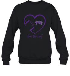 TCU Horned Frogs Football Inside Heart  Team Crewneck Sweatshirt