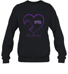 TCU Horned Frogs Football Inside Heart  Team Crewneck Sweatshirt Crewneck Sweatshirt - FordPhuMy