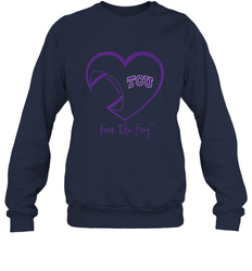 TCU Horned Frogs Football Inside Heart  Team Crewneck Sweatshirt