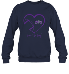 TCU Horned Frogs Football Inside Heart  Team Crewneck Sweatshirt Crewneck Sweatshirt - FordPhuMy