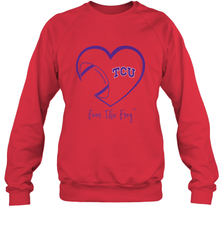 TCU Horned Frogs Football Inside Heart  Team Crewneck Sweatshirt Crewneck Sweatshirt - FordPhuMy
