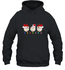 Three Baseball Balls Christmas Gift Santa Xmas lights Snow Hooded Sweatshirt Hooded Sweatshirt - FordPhuMy