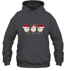 Three Baseball Balls Christmas Gift Santa Xmas lights Snow Hooded Sweatshirt Hooded Sweatshirt - FordPhuMy