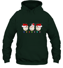 Three Baseball Balls Christmas Gift Santa Xmas lights Snow Hooded Sweatshirt Hooded Sweatshirt - FordPhuMy