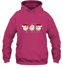 Three Baseball Balls Christmas Gift Santa Xmas lights Snow Hooded Sweatshirt Hooded Sweatshirt - FordPhuMy