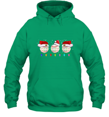 Three Baseball Balls Christmas Gift Santa Xmas lights Snow Hooded Sweatshirt Hooded Sweatshirt - FordPhuMy