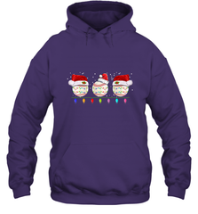 Three Baseball Balls Christmas Gift Santa Xmas lights Snow Hooded Sweatshirt Hooded Sweatshirt - FordPhuMy