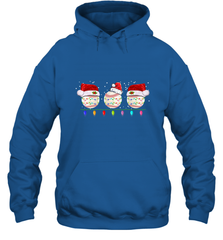 Three Baseball Balls Christmas Gift Santa Xmas lights Snow Hooded Sweatshirt Hooded Sweatshirt - FordPhuMy