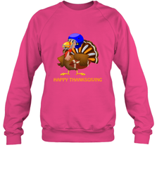 Cool Happy Thanksgiving Football Shirt Gobble Player Turkey Crewneck Sweatshirt Crewneck Sweatshirt - FordPhuMy