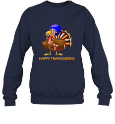 Cool Happy Thanksgiving Football Shirt Gobble Player Turkey Crewneck Sweatshirt