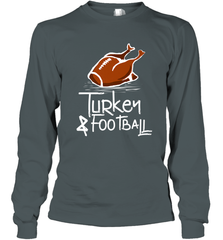 Turkey And Football Thanksgiving Day Football Fan Holiday Gift Long Sleeve T-Shirt Long Sleeve T-Shirt - FordPhuMy