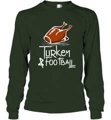 Turkey And Football Thanksgiving Day Football Fan Holiday Gift Long Sleeve T-Shirt Long Sleeve T-Shirt - FordPhuMy